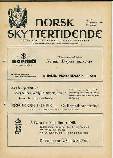 1954,nr 007, NORSK SKYTTERTIDENDE.