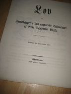 1857, Lov om Forandringer i Lov angaaende Toldvæsenet af 20de September 1845.