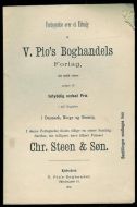 1886, Fortegnelse over et Udvalg af V. Pio's Boghandels Forlag, der indtil videre sælges til betydelig nedsat Pris i alle Boglader i Danmark, Norge og Sverrig.