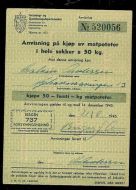 Anvisning på kjøp av matpoteter i hele sekker a 50 kg, 1945, No. 520056