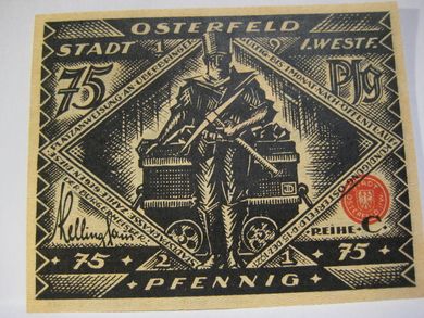 1921, STADT ØSTERFELDT 75 PFENNIG.