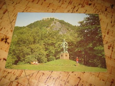 Ålesund, Fra parken med Gange Rolf statuen, Aune, F-656-1. Ubrukt kort, 60 tallet,