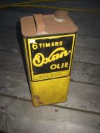 Kanne på 5 liter, 6 TIMERS Oxan OLJE fra Alf Bjercke's Fabrikker, 50 tallet.