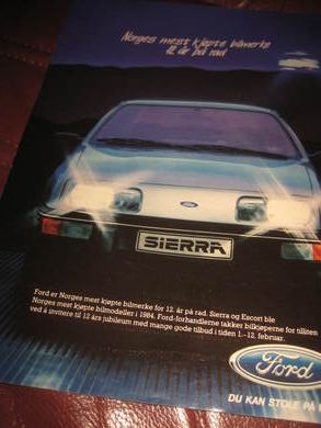 Katalog for FORD modeller, 1985.