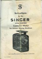 Instruction for the SINGER series 450 000 Controller Motor. 1965