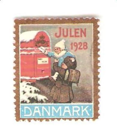 1928, julemerke fra Danmark.Ustempla.