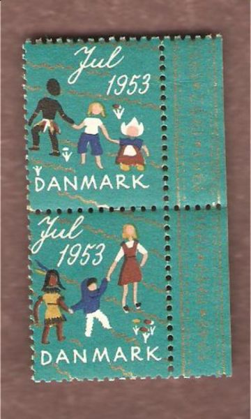 1953, DANSKE JULEMERKER. Ustempla