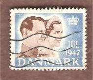 1947, julemerke fra Danmark, stempla.