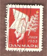 1933, julemerke fra Danmark, stempla.