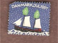 1957, julemerke fra Danmark, ustempla.