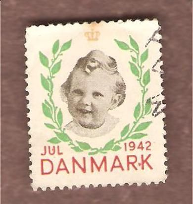 1942, julemerke fra Danmark, stempla.