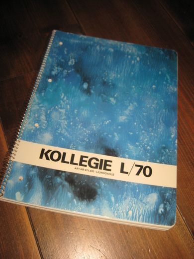 Ubrukt KOLLEGILE L/70 spiralhefte, 80 tallet. 