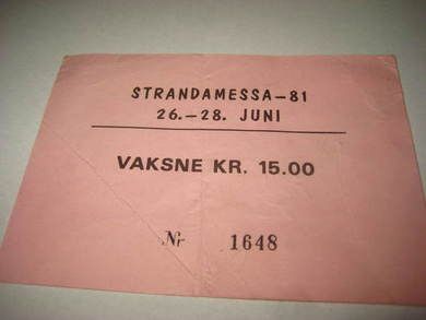 Strandamessa  26.- 28. JUNI 1981. VAKSNE KR 15.--