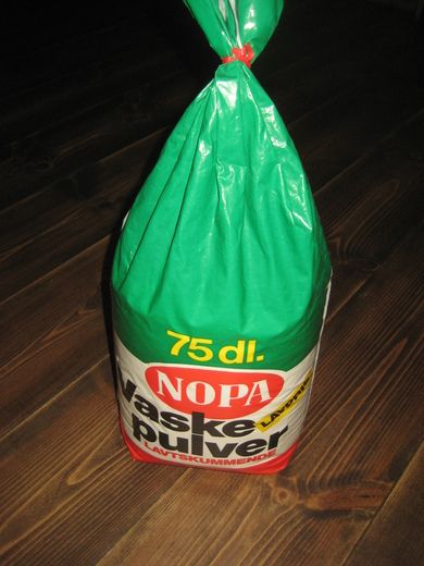 Uåpna pakke med innhold, NOPA Vaske pulver. 75 dl.