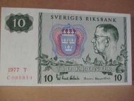 1977,  T, C088814,                     10 KRONOR.