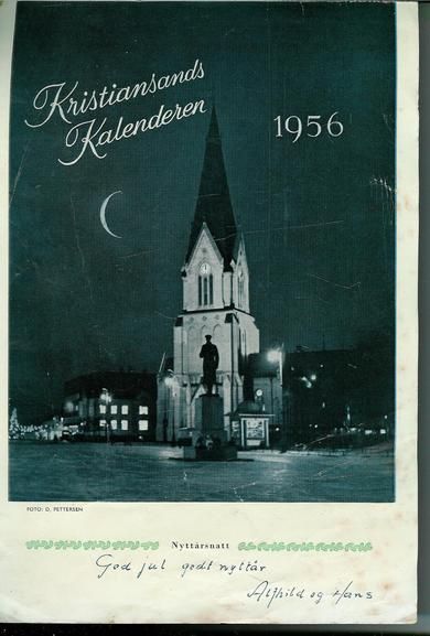 1956, forsida på Kristiansands kalenderen.