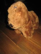 Teddyhund, ca 26 cm lang, 60 tallet. (49)