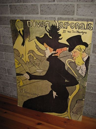 Eldre plakat i papp, DIVAN JAPONAIS, ca 60*80 cm stor. Sjelden!!!