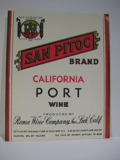 SAN PITOC BRAND. CALIFORNIA PORT WINE.