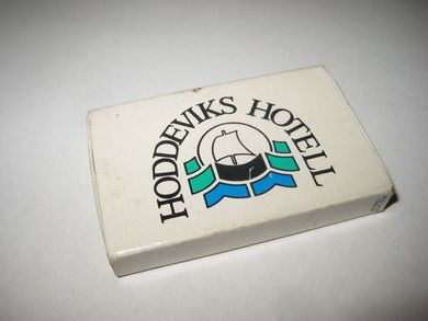 Ubrukt reklame eske fra HODDEVIKS HOTELL, Nordfjordeid, 60-70 tallet.