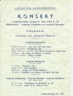 Langevåg Sangforening. KONSERT 21. Mars 1954.