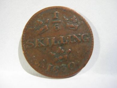 1830, 1/6 SKILLING