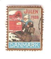 1928, julemerke fra Danmark. Stempla.