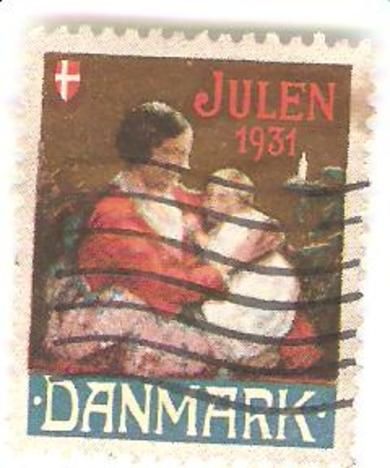 1931, DANSK JULEMERKE. Stempla.