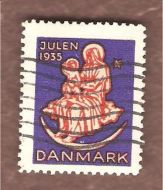 1935, Dansk julemerke, stempla.