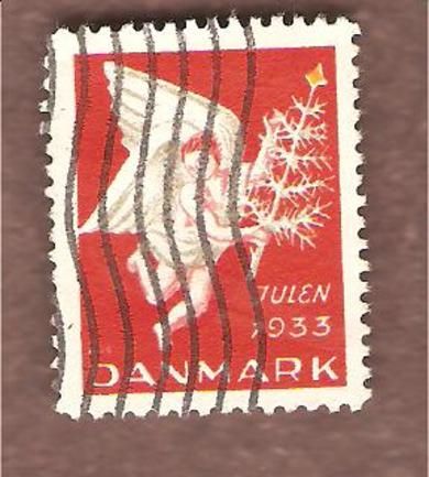 1933, julemerke fra Danmark, stempla.