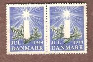 1944, julemerke fra Danmark, ustempla, med lim