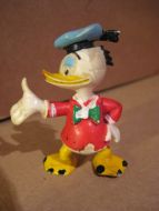 Donald Duck figur i hardlast eller gummi. 50-60 tallet??