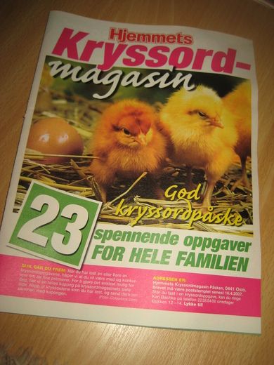 2007, Hjemmets Kryssord magasin.