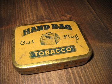 Blikkeske fra Petterøes, HAND BAG TOBACCO,  fra 30 - 40 tallet.