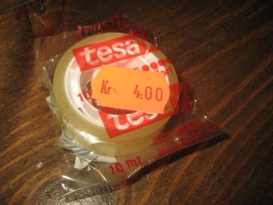 Upåna pakke tesa tape, 80-90  tallet. 