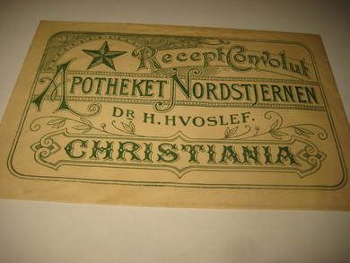 APOTHEKET NORDSTJERNEN, CHRISTIANIA. 1800 tallet?