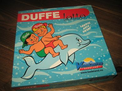 DUFFE lotto. Reklame fra Vannkanten badeland, 