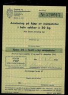 Anvisning på kjøp av matpoteter i hele sekker a 50 kg, 1945, No. 520017