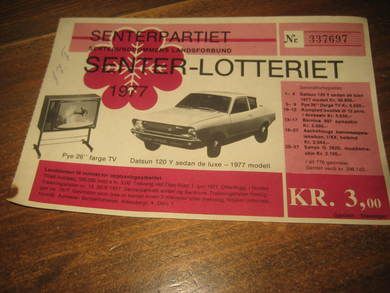 SENTER LOTTERIET fra SP. 1977