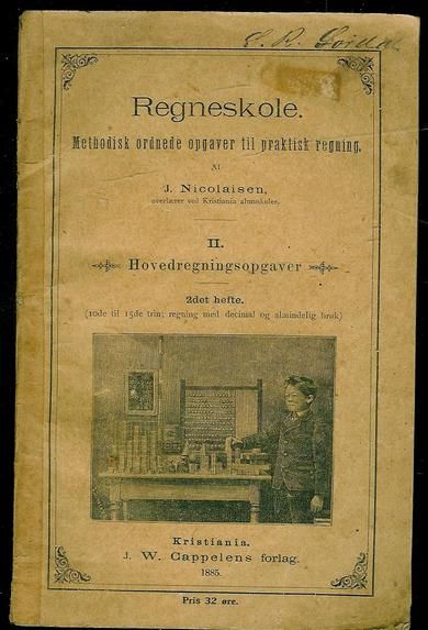 Nicolaysen: Regneskole. 2 det hefte. 1885