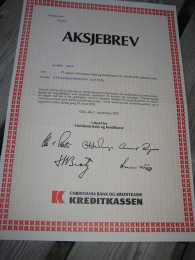 1975, KREDITKASSEN. NR. 75629.