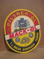 PILSNER ØL- MACK ØL, eldre ølbrikke fra MACKS ØLBRYGGERI, TROMSØ.