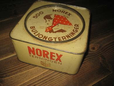 Boks uten innhold, NOREX TERNINGEN, 50 tallet.