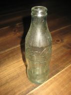 Coca Cola glassflaske, fransk??, ca 19 cm høg. 70 tallet?