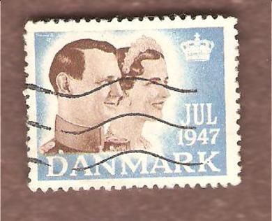 1947, julemerke fra Danmark, stempla.