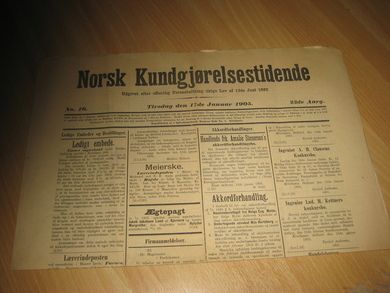 1905,nr 016, Norsk Kundgjørelestidende.