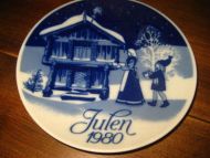 1980, Porsgrunn juleplatte. Ca 17.5 cm i diameter, meget pen. 