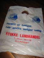 Plastnett fra STOKKE LANDHANDEL, Tlf 36778, ELLINGSØY. 60 tallet. 