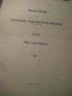 1925, BERGENS ASSURANCEFORENING. REGNESKAP