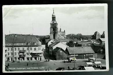 FALUN Fisktorget med Kristine kyrka.